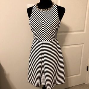 Jessica Simpson Black And White Striped Dress